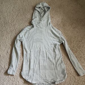 Daily Ritual Black and White Striped Hoodie - Size Medium